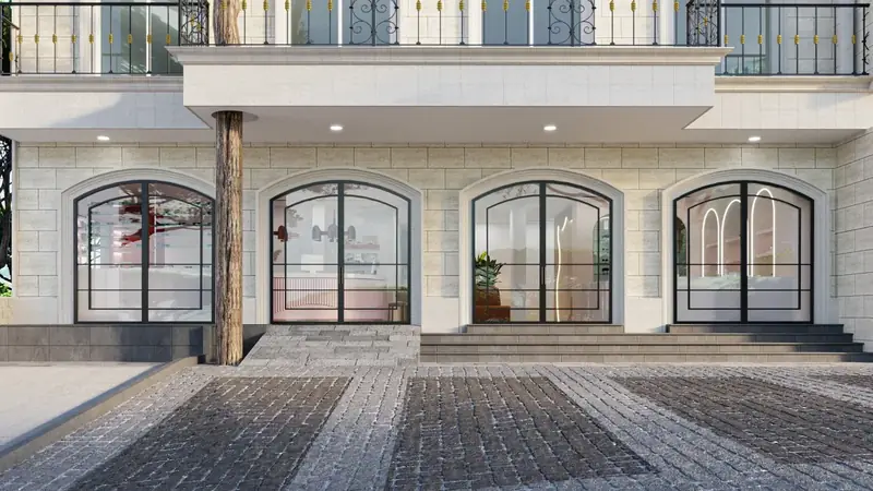 ColorBurst Wellness & Organic Shop, 3D rendering of the building exterior